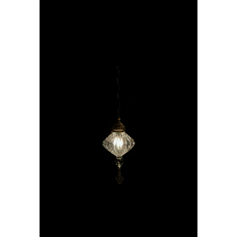 Hanging colourful lamp 70 cm, manblown glass, iron